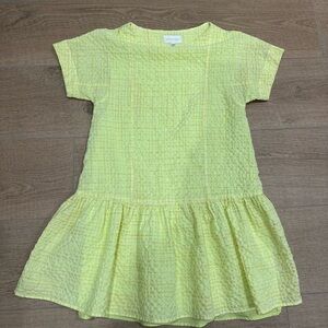 Corey Lynn Calter Lemon Yellow Textured Drop-Waist Dress